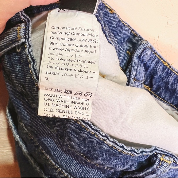 Denim Midi Length Skirt Womens M Medium Wash Slit Front y2k - Picture 5 of 5